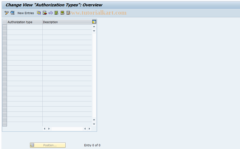 SAP TCode F9C] - Position: Authorization Types